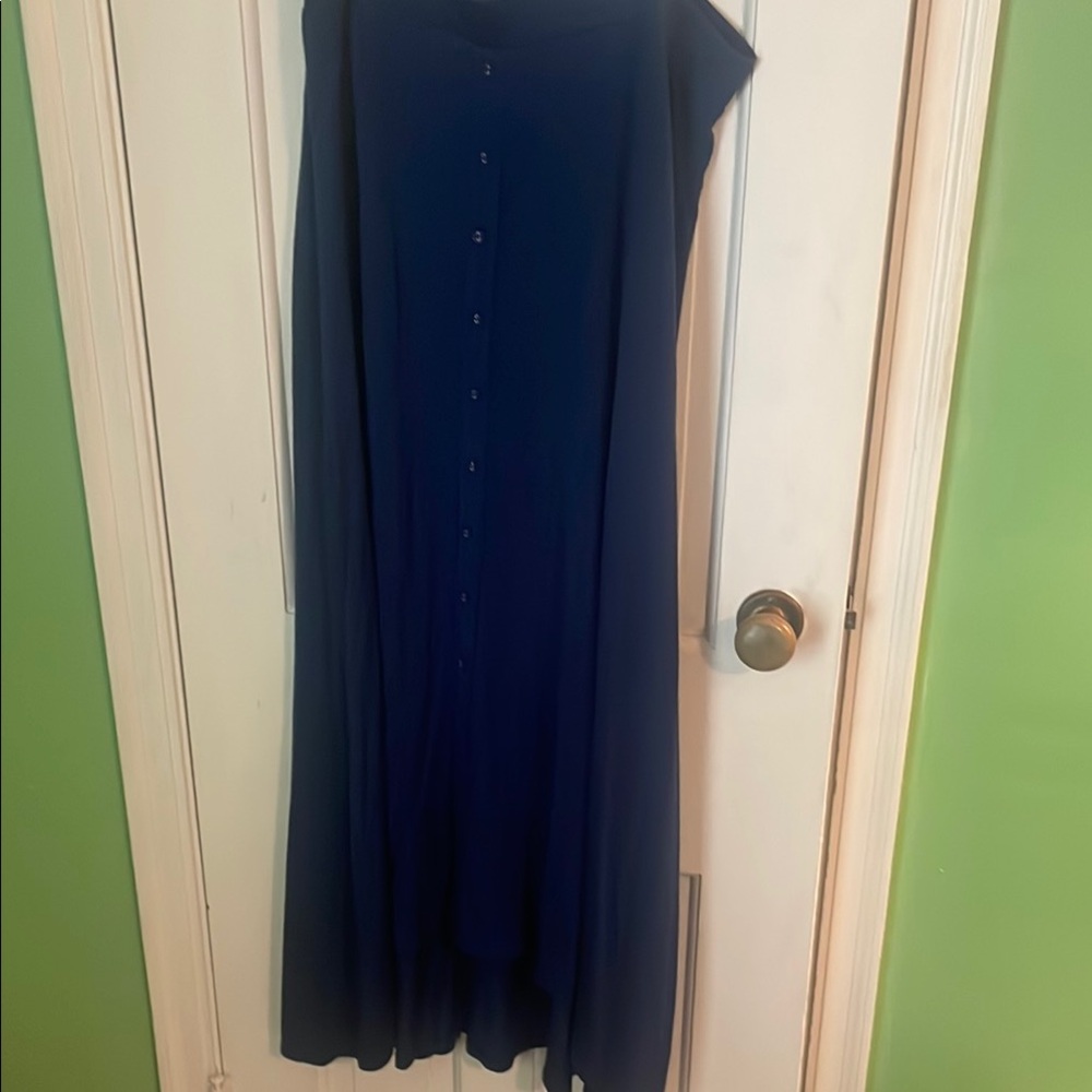 Lisa Rinna Collection Deep Blue jersey maxi skirt with hi/lo hem